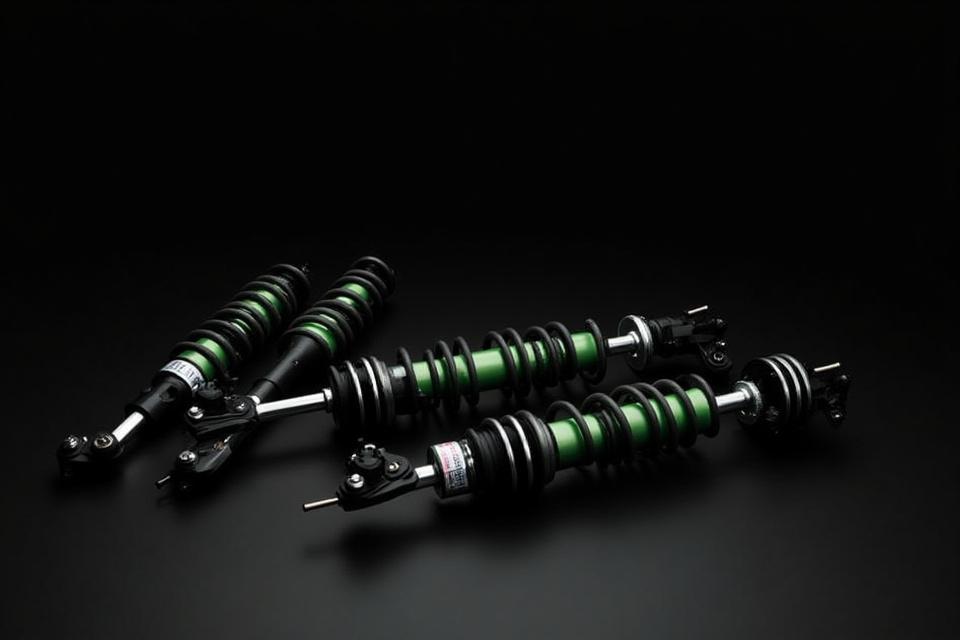 Customized suspension parts tulad ng coilovers at springs, malapitang shot